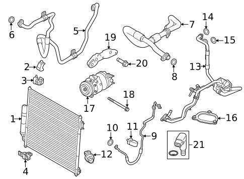 Condenser, Compressor & Lines for 2019 Land Rover Discovery #0