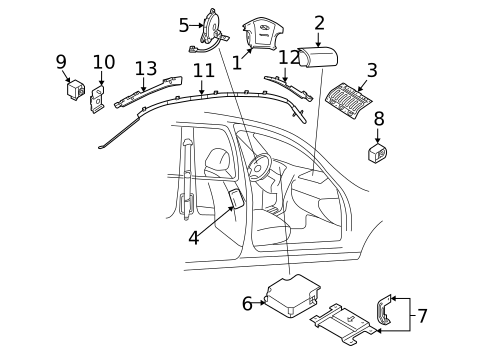 Air Bag Components for 2009 Kia Amanti #0