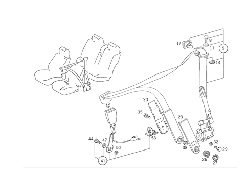 Front Seat Safety Belt for 1988 Mercedes-Benz 300CE #1