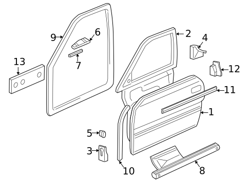 Door & Components for 2003 Audi A8 Quattro #0