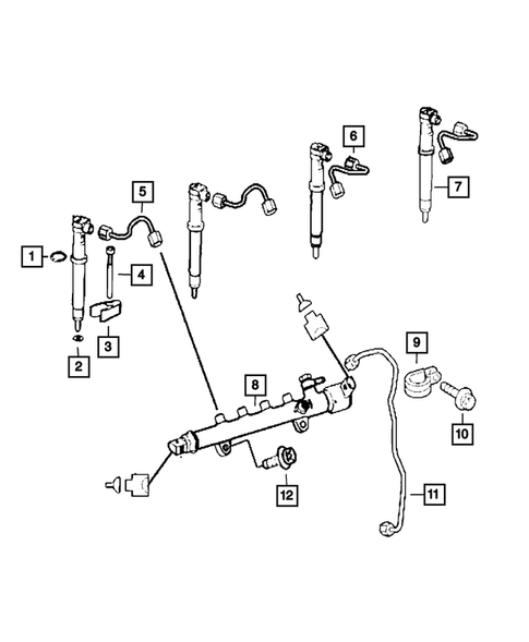 Fuel Rail and Injectors for 2011 Dodge Caliber #1
