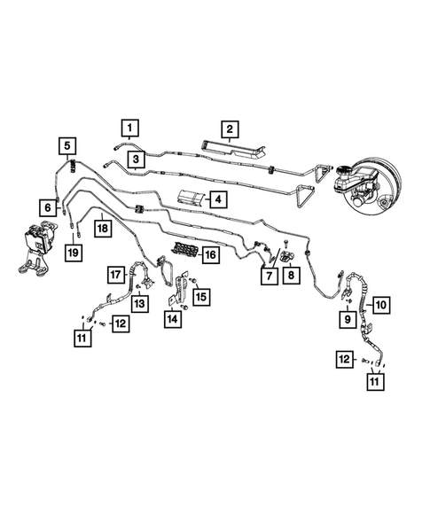 Hydraulic Control Unit, Brake Tubes and Hoses for 2021 Chrysler Voyager #0
