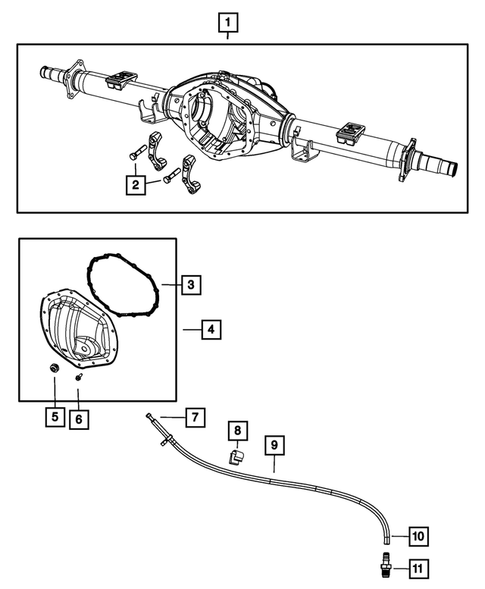 Rear Axle; Housing, Differential and Vent for 2008 Dodge Ram 3500 #3