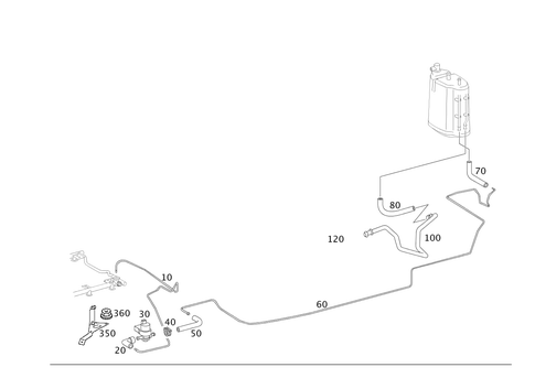 Closed Fuel-Evaporation-Control System for 1999 Mercedes-Benz E430 #1