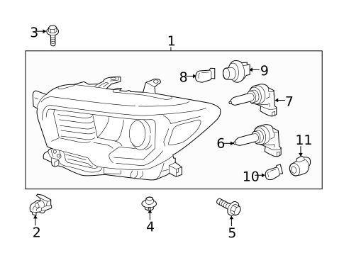 Headlamp Components for 2020 Toyota Tacoma #0