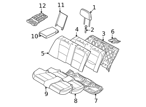 Rear Seat Components for 2009 BMW 335i #3