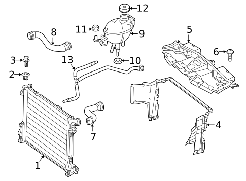 Radiator & Components for 2019 Mercedes-Benz SLC300 #1