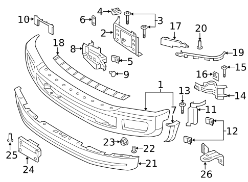 Bumper & Components - Front for 2019 Ford F-450 Super Duty #2