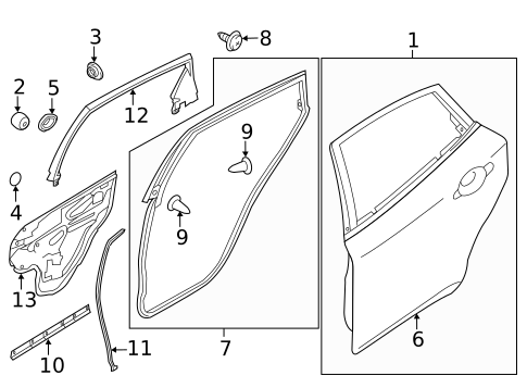 Door & Components for 2018 INFINITI Q70 #1