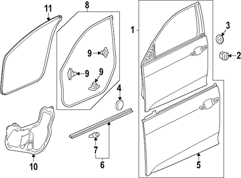 Door & Components for 2025 Honda Civic #1