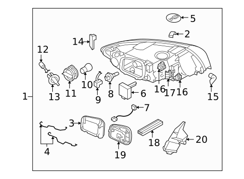 Bulbs - Chassis for 2010 Volvo V50 #2