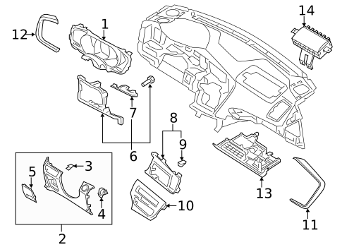 Instrument Panel Components for 2012 Kia Optima #0