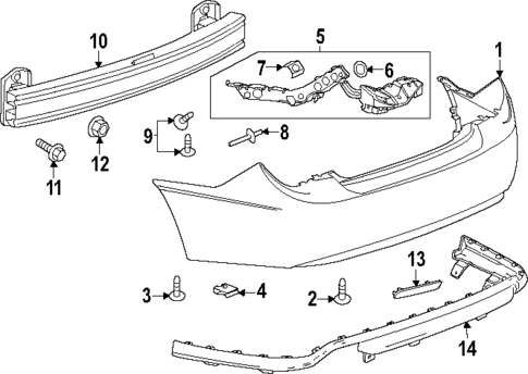 Bumper & Components - Rear for 2016 Chevrolet Sonic #1