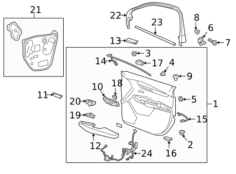 Interior Trim - Front Door for 2020 Cadillac XT6 #0
