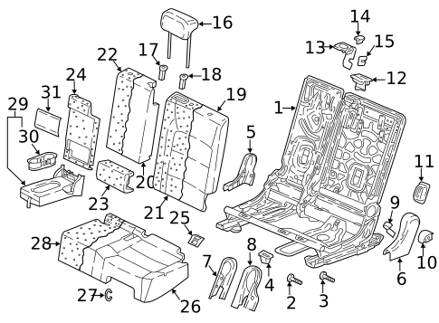 Rear Seat Components for 2019 Volkswagen Tiguan #3