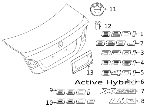 Exterior Trim - Trunk for 2016 BMW 340i xDrive #0