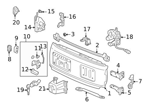 Glass & Hardware - Back for 1997 Honda CR-V #2