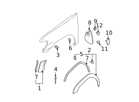 Exterior Trim - Fender for 2000 Nissan Pathfinder #0
