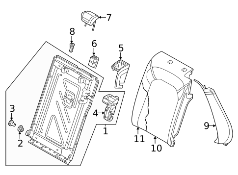 Rear Seat Components for 2024 Audi A3 Quattro #1