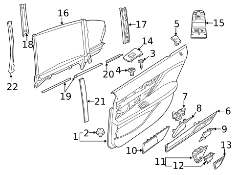 Interior Trim - Rear Door for 2021 BMW 740i #0