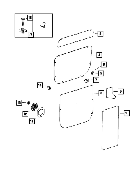 Door Trim Panels-Front and Rear for 2008 Dodge Sprinter 3500 #0