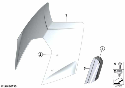 Motorcycle Trim Section, Windshield for 2003 BMW-Motorrad R 1200 ST #9