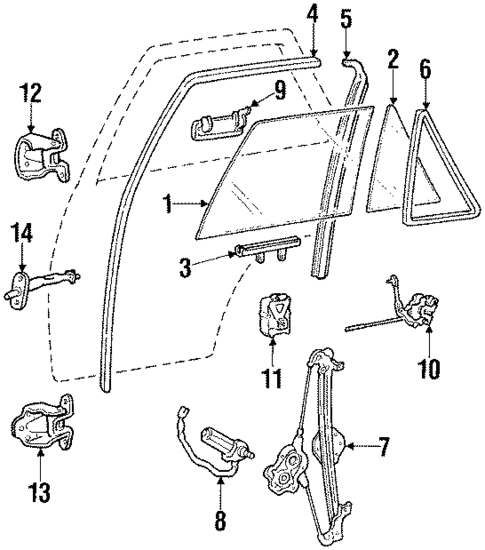 Glass - Rear Door for 1985 Mitsubishi Galant #0