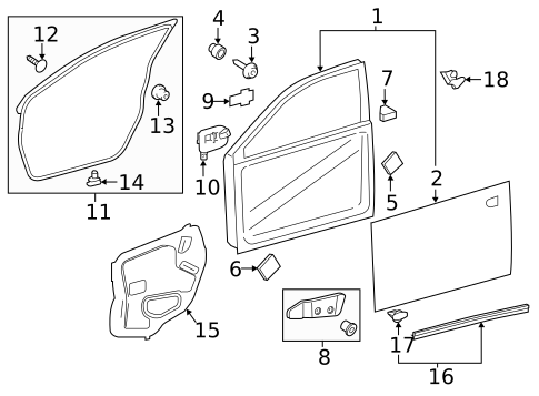 Door & Components for 2018 Lexus ES350 #2