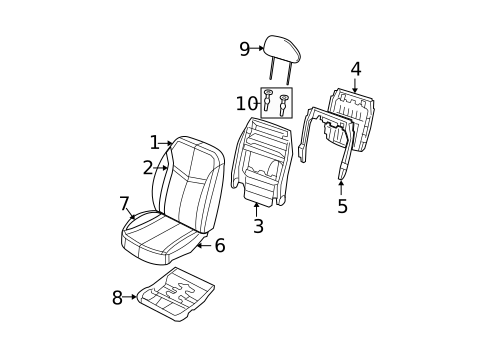 Front Seat Components for 2010 Chrysler Sebring #1