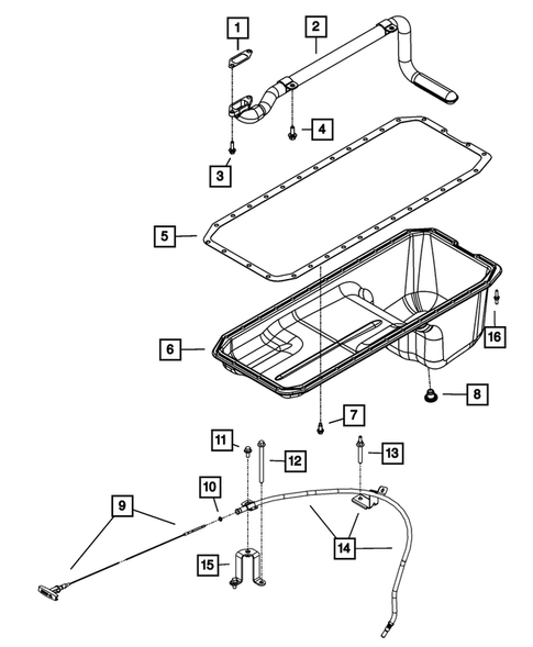 Engine Oiling, Oil Pan and Indicator (Dipstick) for 2009 Dodge Ram 2500 #0