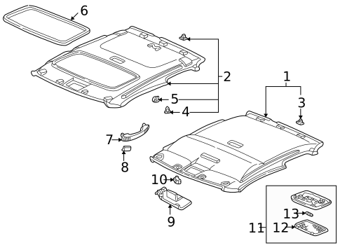 Interior Trim - Roof for 2002 Honda Accord #1