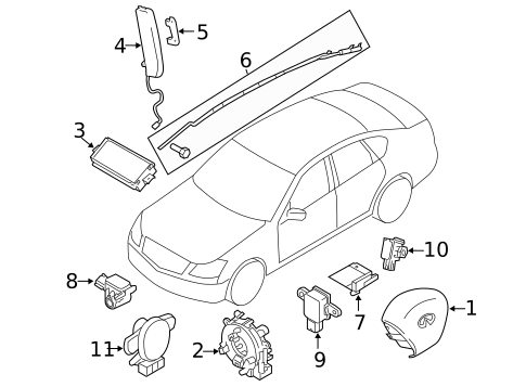 Air Bag Components for 2011 INFINITI M56 #0