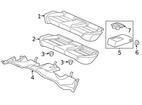 Rear Seat Components for 2019 Acura TLX #1