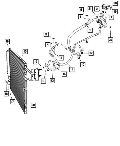 Air Conditioner and Heater Plumbing for 2014 Jeep Wrangler #0