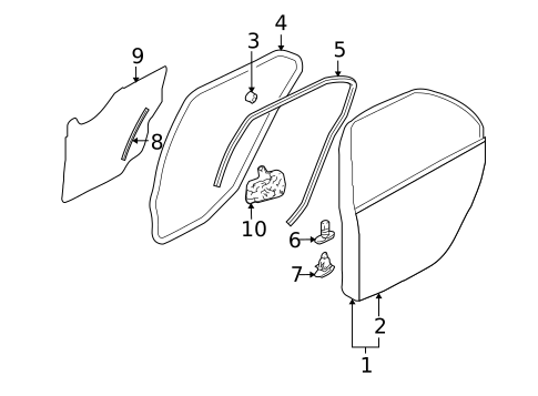 Door & Components for 2006 Mitsubishi Lancer #1