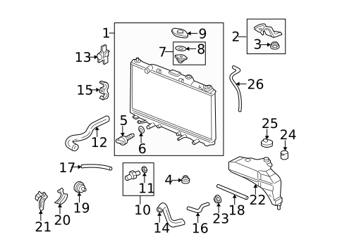 Radiator & Components for 2003 Acura RSX #0