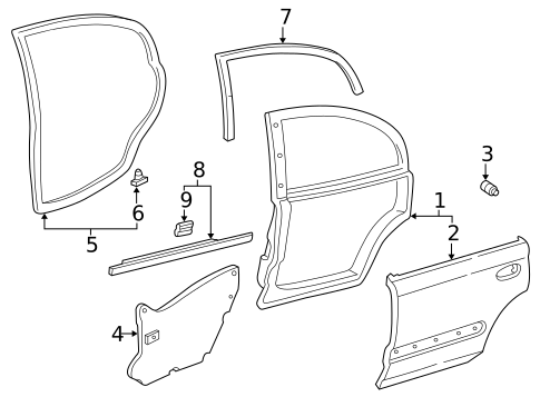 Door & Components for 1996 Honda Civic #2