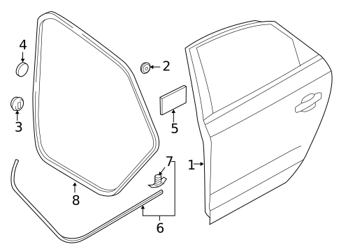 Door & Components for 2015 Volkswagen Passat #0