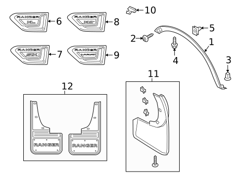 Exterior Trim - Fender for 2022 Ford Ranger #0