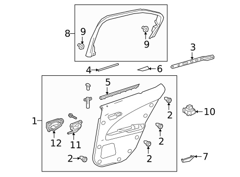 Interior Trim - Rear Door for 2025 Lexus ES300h #1