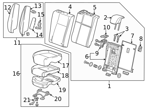 Rear Seat Components for 2022 Buick Encore #1