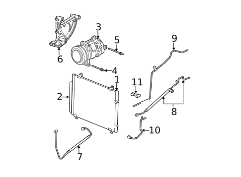 Condenser, Compressor & Lines for 2005 Cadillac CTS #0