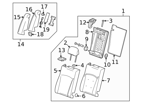 Rear Seat Components for 2010 Buick LaCrosse #1