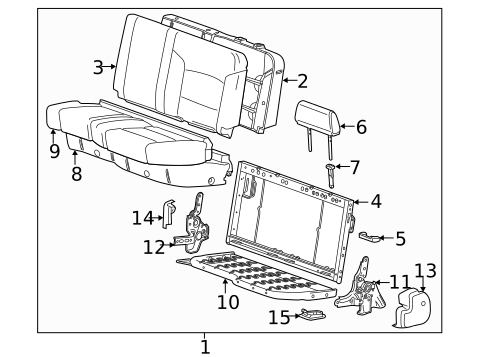 Rear Seat Components for 2019 Chevrolet Silverado 2500 HD #3