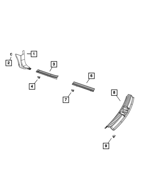 Panels-Moldings-Scuff Plates, Pillar, Cowl, 1/4 Panel Trim and Cargo Covers for 2014 Dodge Journey #2