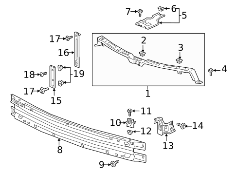 Bumper & Components - Front for 2024 Chevrolet Traverse Limited #1