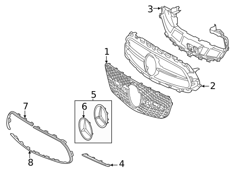 Grille & Components for 2022 Mercedes-Benz E450 #1
