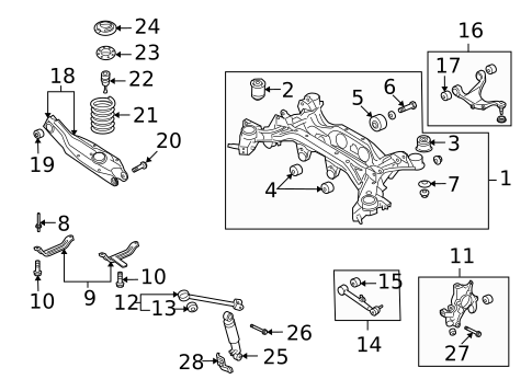 Rear Suspension for 2010 Hyundai Veracruz #0