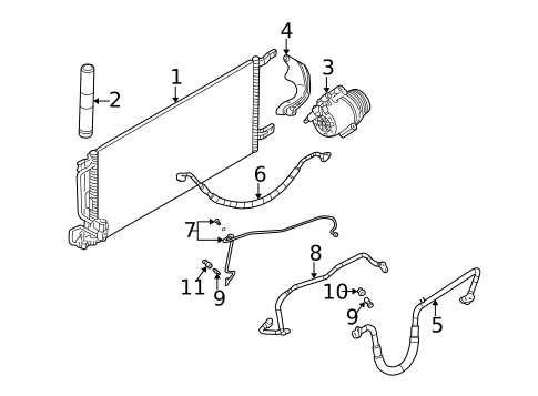 Condenser, Compressor & Lines for 2004 Pontiac Montana #0