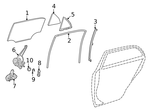 Glass - Rear Door for 2013 Toyota Corolla #0